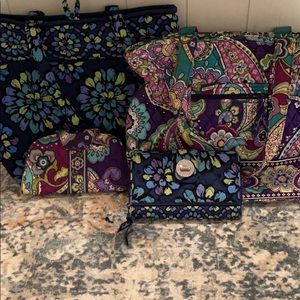 Two large Vera Bradley bags with matching wallets